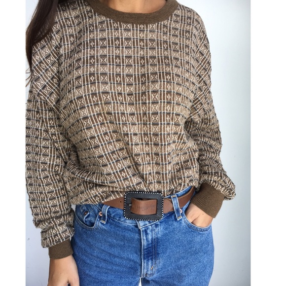 Vintage Sweaters - Vintage Claiborne oversized knit wool sweater M